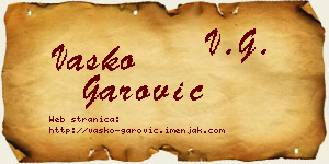 Vasko Garović vizit kartica